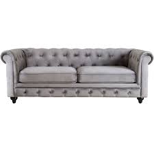 chesterfield grey velvet tufted sofa