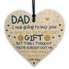 funny fathers day gifts wood heart sign