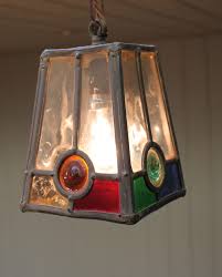 Lead Framed Coloured Glass Lantern