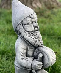 Gnome With A Drum Statue Concrete