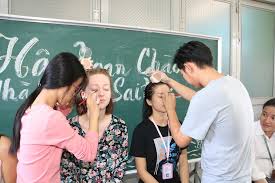 demonstrate makeup skills on donors