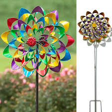 Flower Wind Spinners Vertical Metal
