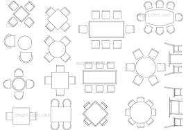 Dining Tables Dwg Free Cad Blocks