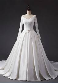 Charming white satin champagne chiffon wedding dresses with detachable skirt 2019 bateau long sleeves plus size country modest bridal gown quick & easy to get these modest wedding dresses sleeves satin at discounted prices online you need from shippers and suppliers in china. Long Sleeve Heart Hole Back Ball Gown Satin Vintage Wedding Dresses Elegant Satin Wedding Dresses V On Luulla