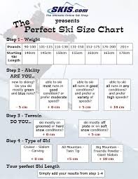 Ski Size Chart Skiing Ski Shop Shopping