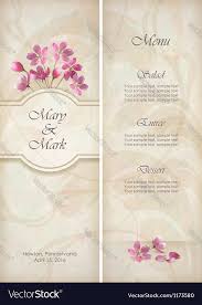 Floral Decorative Wedding Menu Template Design