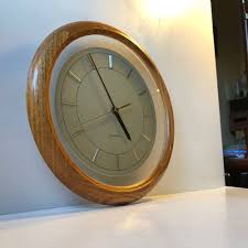 Vintage Japanese Oak Wall Clock With
