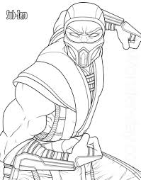 The genre of the game mortal kombat is called a fighting. Sub Zero Mk 1 Coloring Page Free Printable Coloring Pages For Kids