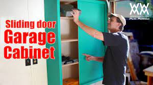 sliding door garage storage cabinet