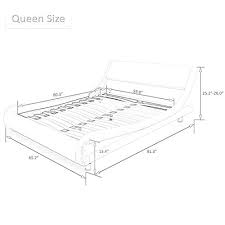 allewie queen bed frame with curved