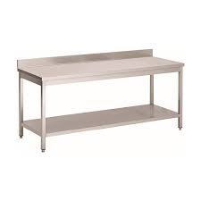 Stainless steel backsplashes are more durable. Gastro Inox Stainless Steel Work Table With Backsplash Self Mounting