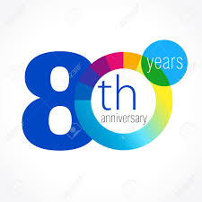 80 Years Old Round Logo Anniversary Year Of 80 Th Vector Chart