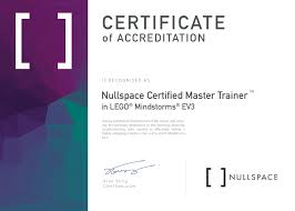 Lego, the lego logo, the minifigure, duplo, legends of chima, ninjago, bionicle, mindstorms and mixels are trademarks and copyrights of the lego group. Nullspace Certified Master Trainer In Lego Mindstorms Ev3 Nullspace Accredible Certificates Badges And Blockchain