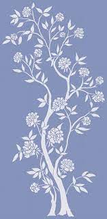 Chinoiserie Rose Tree Wall Stencil 3733