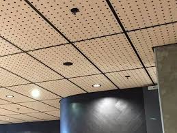 laminated wooden acoustical ceiling