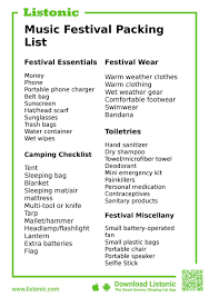 What to wear at summer camp. Here S Everything You Need On Your Music Festival Packing List Listonic