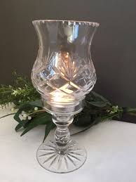 pretty vintage cut glass candle lamp
