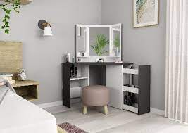 chic corner dressing table grey