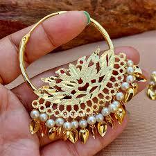 pea inspired punjabi bali earrings