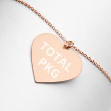 total pkg engraved heart necklace