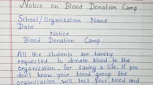 write a notice on blood donation c