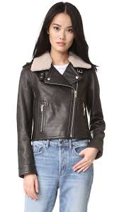 Doma Moto Jacket With Shearling Collar Shopbop Save Up To
