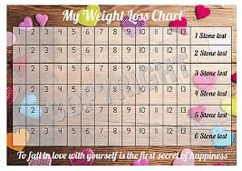 Weight Loss Chart 6 Stone 1 Sheet Of Stickers Coloured