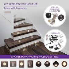 Indoor Led Recessed Stair Light Kit With Faceplates Dekor Lighting