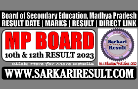 mp board mpbse result 2023 for 10th and