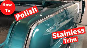 polish stainlees steel trim on a car