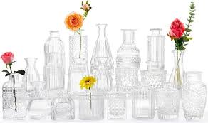 Glass Bud Vases For Flowers Small Clear