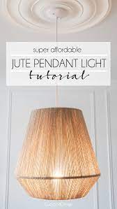 diy pendant light tutorial using jute yarn