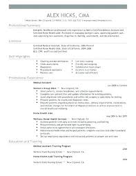 Sample Resume Medical Assistant Baxrayder
