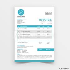 Invoice Template Vector Design Blue Minimal Quotation Design Buy