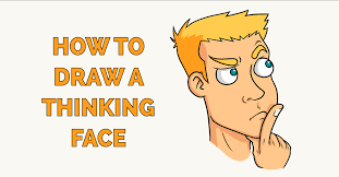 Happy brain cartoon character speak. How To Draw A Thinking Face Really Easy Drawing Tutorial