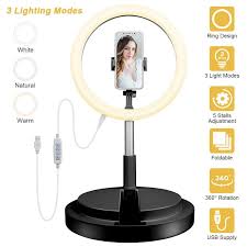 Selfie Ring Light With Round Base Dimmable Flexible Phone Holder For Live Stream Makeup Ubeesize Mini Desktop Led Camera Ringlight Travel Mirror Bathroom Mirror With Lights From Yy138138 38 84 Dhgate Com