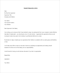 Formal Resignation Letter Sample 8 Examples In Word Pdf