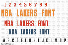 Vertical name & number kyle kuzma los angeles lakers tee. Nba Lakers Font Download Los Angeles Lakers Font Fonts4free