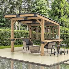 Sunjoy 10 X 11 Ft Outdoor Cedar Frame Bbq Gazebo Backyard Hot Tub Gazebo