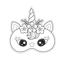 print and color unicorn face mask for