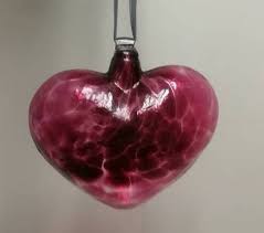 Red Glass Heart With Custom Display