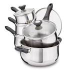 Ticino Stainless Steel Cookware Set, Dishwasher & Oven Safe, 10-pc Lagostina