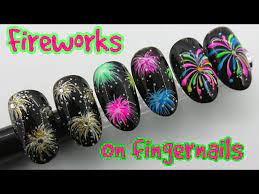 firework nail art new years nails