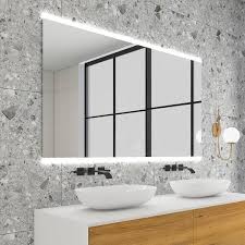 60 In W X 35 In H Large Rectangular Frameless Anti Fog Led Wall Mounted Bathroom Vanity Mirror In Silver