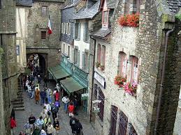 I approached across brittany, then hopped into normandy. Medieval Street On Mont St Michel Street Street View World