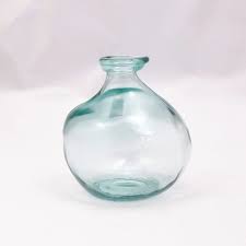 Recycled Glass Vase Clear Small Rounded
