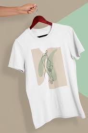 T-Shirt Lineart Nackte Frau Bio-Baumwolle stylisch ; printyoursneaker.de