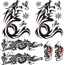 tribal dargon totem temporary tattoos