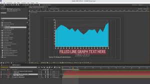 Infographics After Effects Template Filled Line Graph Chart Tutorial
