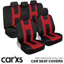 Black Red Car Seat Covers Full Set